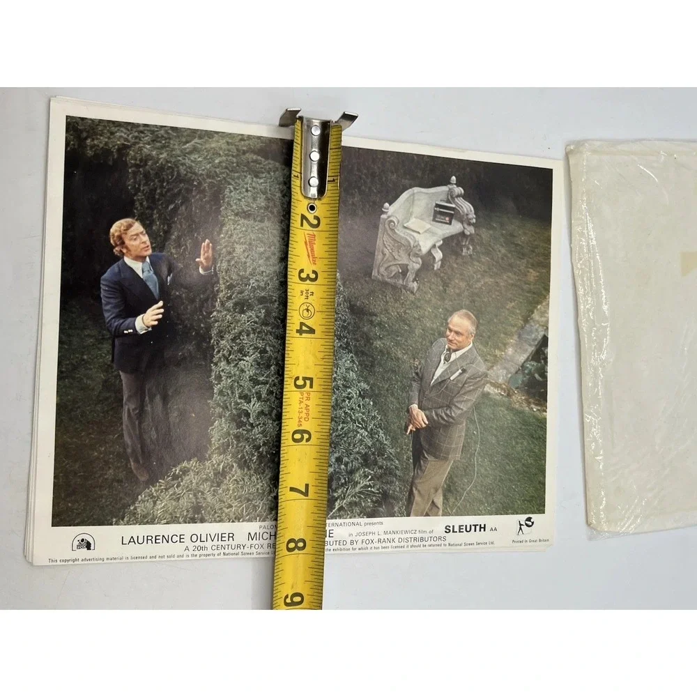 Vintage Sleuth Movie Lobby Cards 8x10 Printed In Great Britain Set Of 8 NM